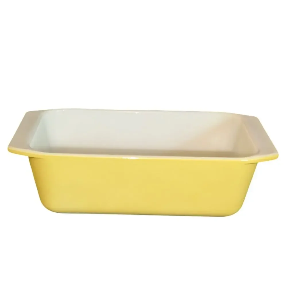 Vintage Pyrex 913 Loaf Pan Ovenware in Verde Yellow 1950-1959